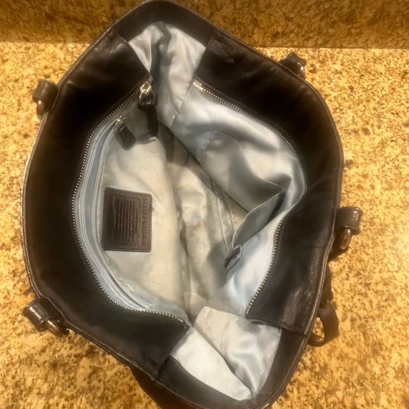 Coach Gallery Soft Black Leather Handbag Tote Purse - Picture 13 of 13